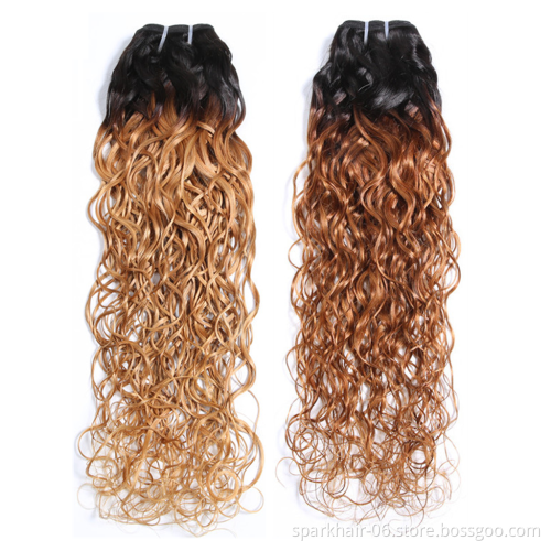 SPARK Ombre Remy Human Hair Bundles Straight Body Deep Bouncy Loose Water Wave Kinky Yaki Afro Curly Factory Wholesale Cheap